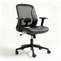 Mesh ergonomic office chair with adjustable height and black design