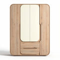 Wooden wardrobe with mirrored doors and storage drawers 150 x 100 x 200cm
