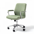 Office chair with adjustable height and soft green fabric upholstery 60 x 60 x 90cm