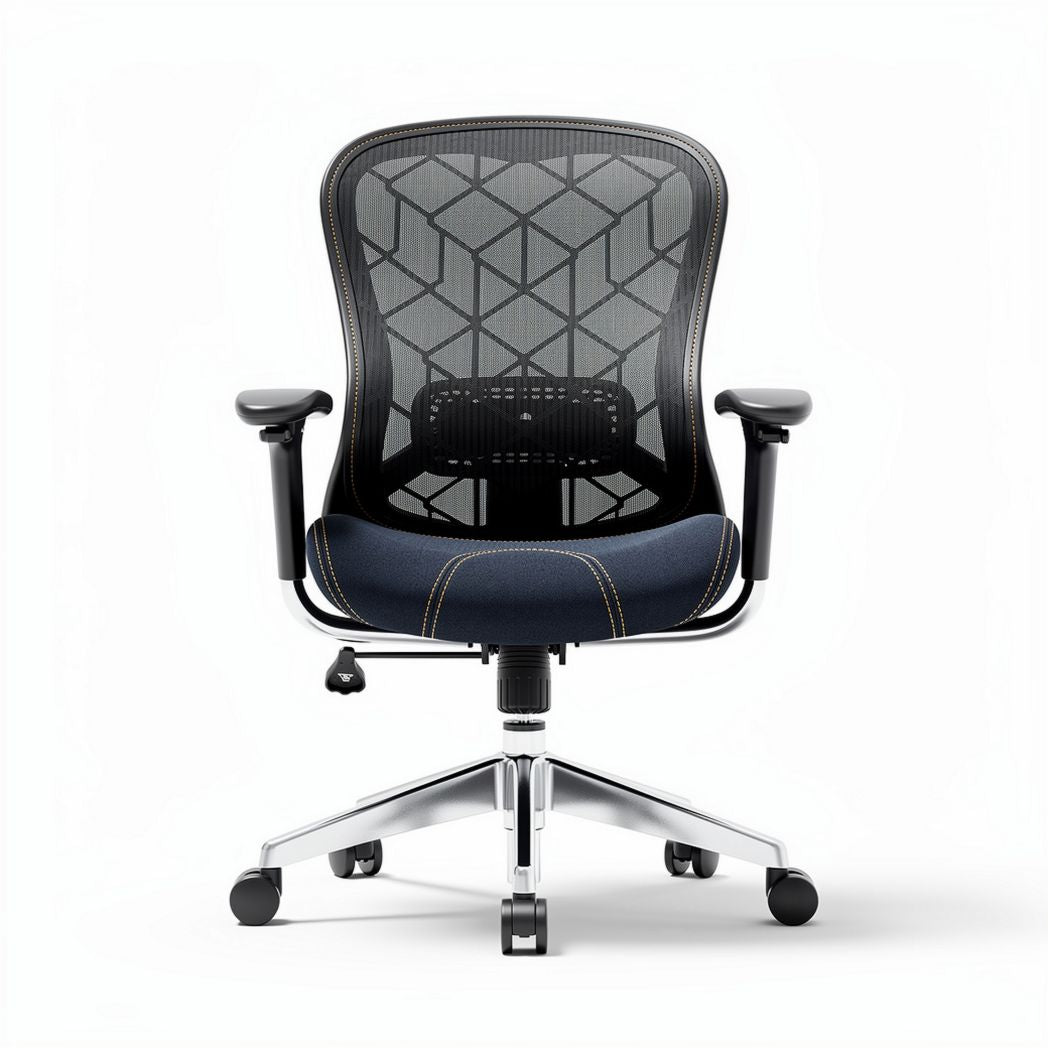 Mesh office chair with ergonomic design in navy blue 60 x 60 x 100cm