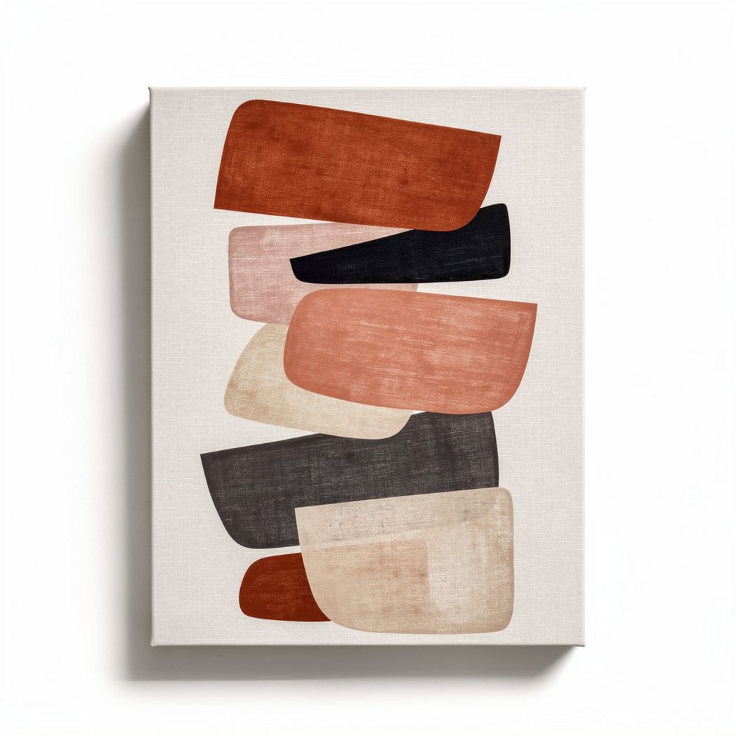 Abstract canvas wall art in red and black tones 30 x 20 x 2cm