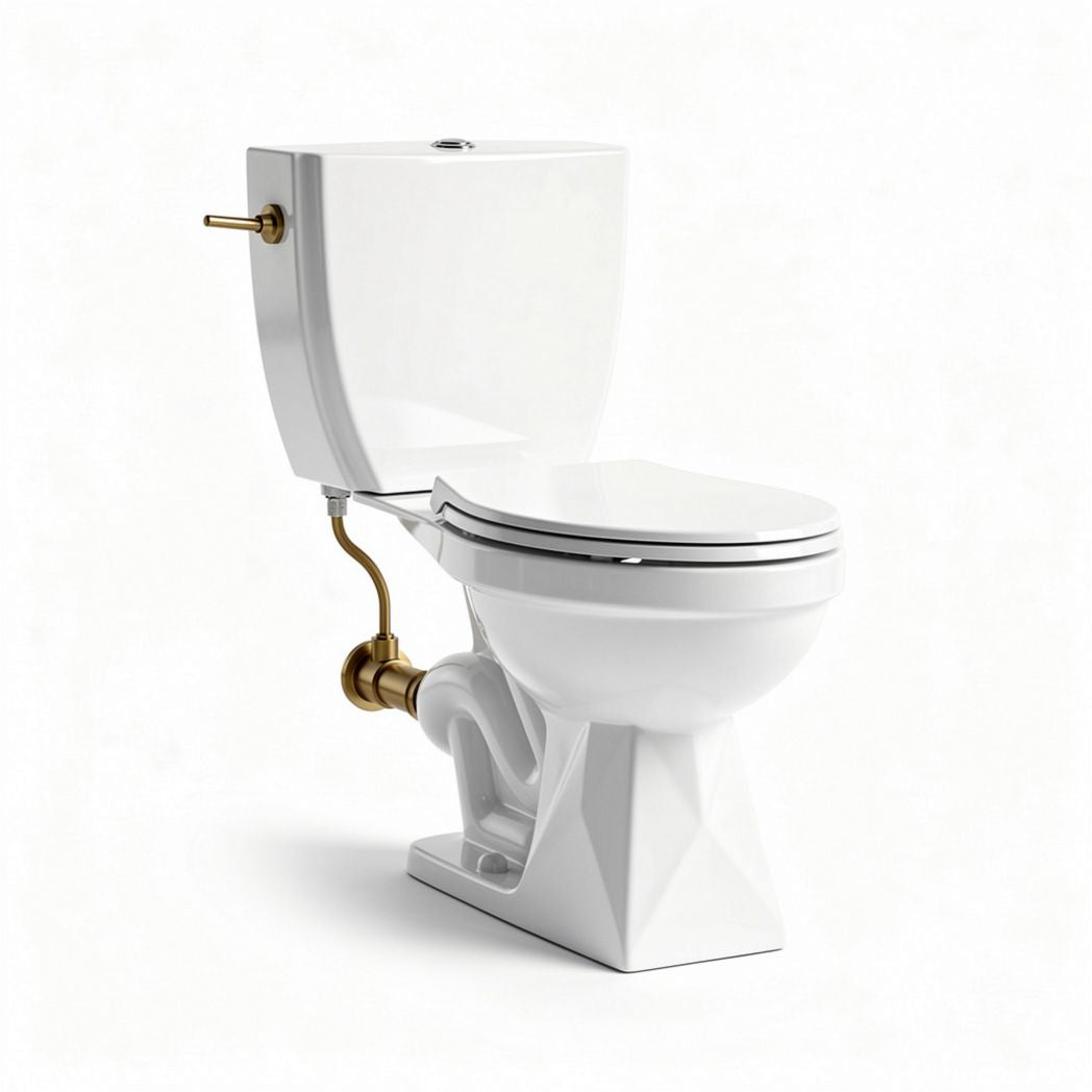 Modern ceramic toilet with brass fittings 70 x 38 x 40cm