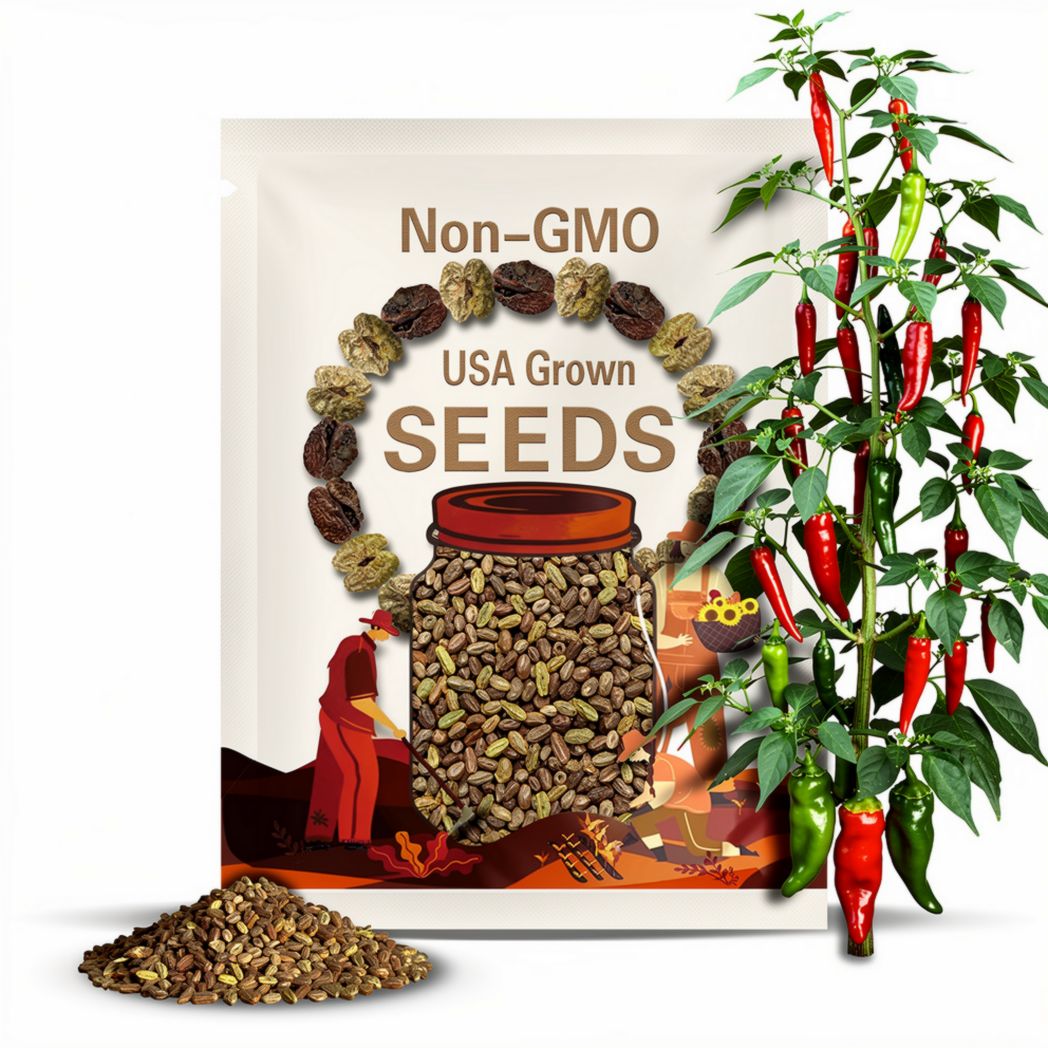 Heirloom Korean Gochu Pepper Seeds: Dark Chili for Kimchi, Organic Non-GMO