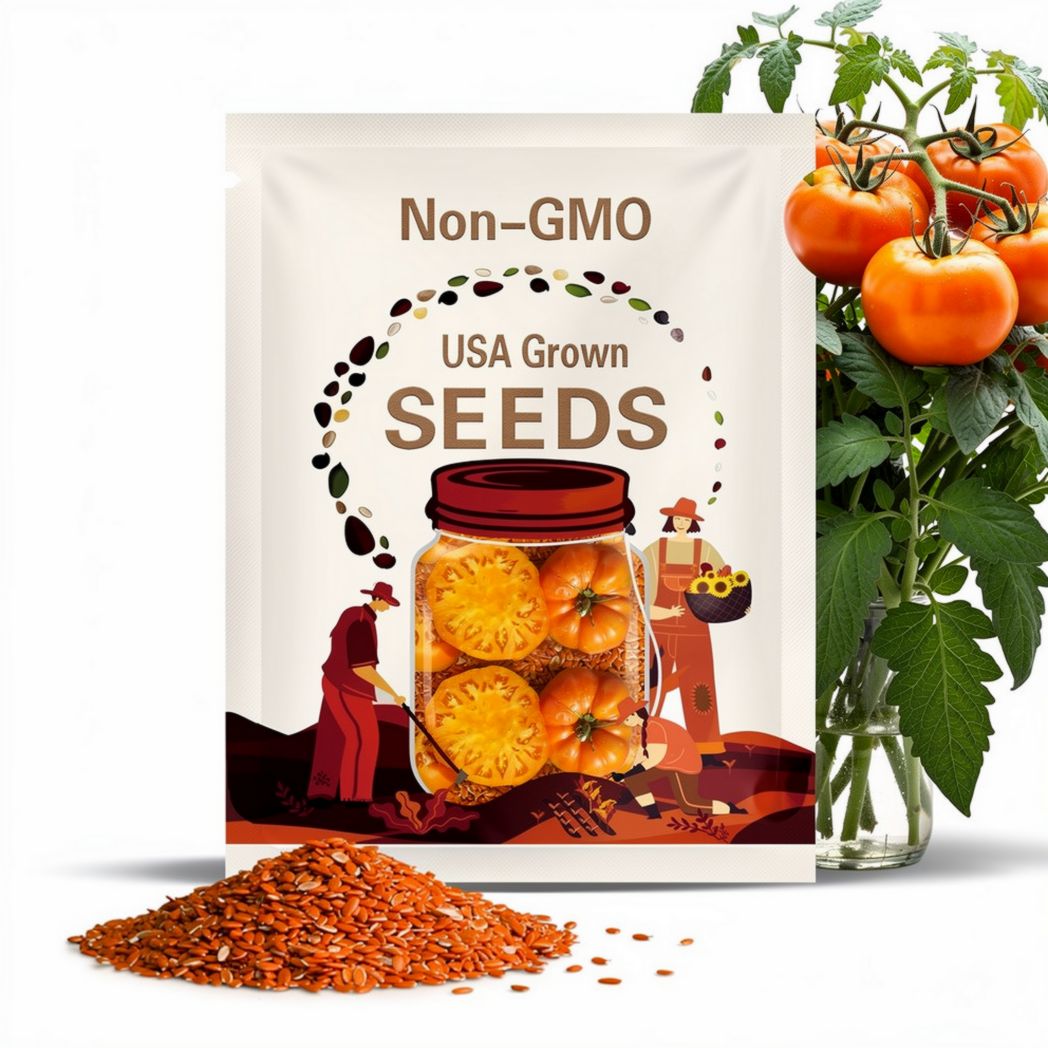 Altai Orange, Beefsteak Tomato, Rare Russian Heirloom Garden Seeds - Non-GMO, Open Pollinated Vegetable Seed Packets for Container Gardening