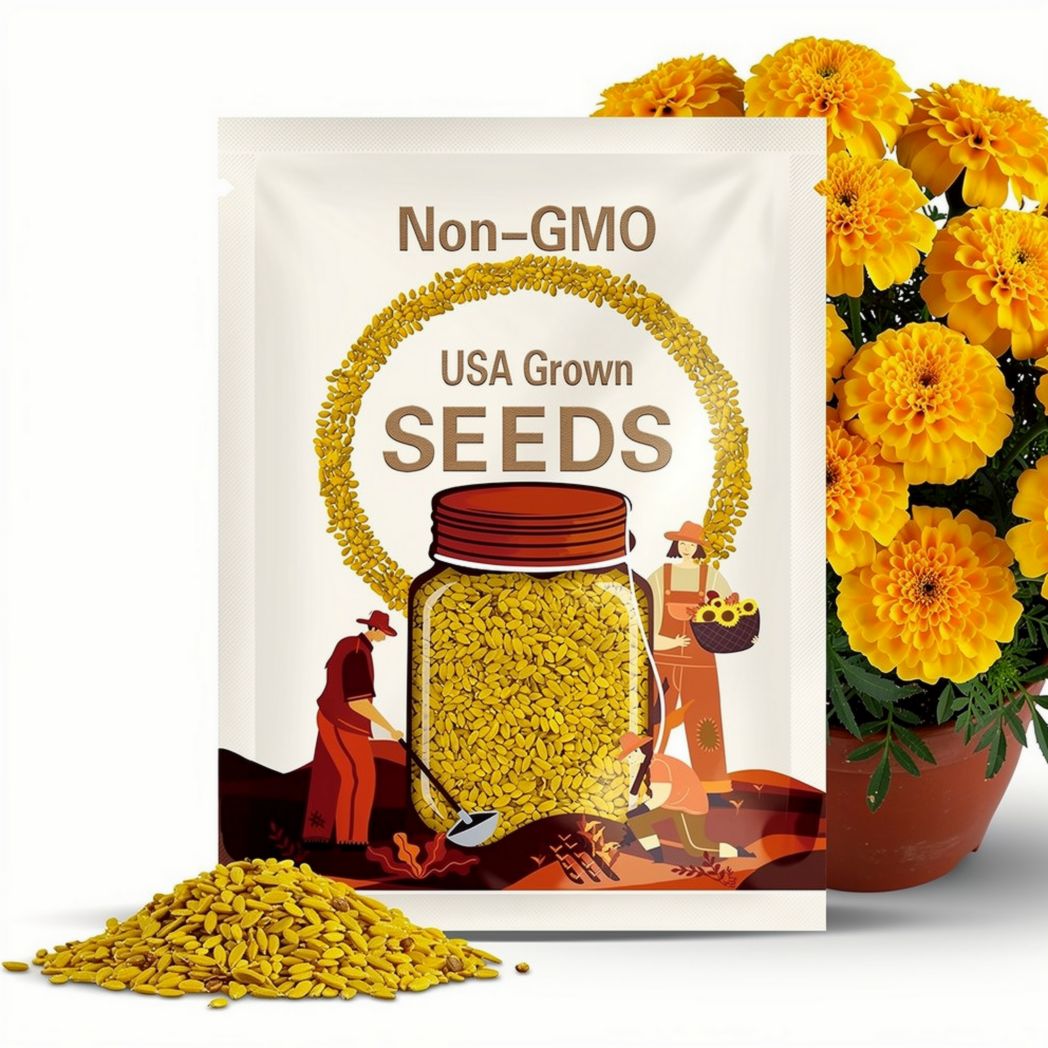 Yellow Marigold Flower Seeds - Grow Beautiful Flowers Indoors, Outdoors, In Pots, Grow Beds, Soil, Hydroponics & Aquaponics