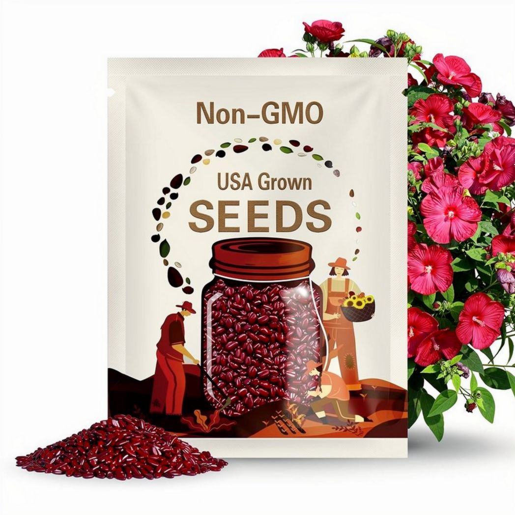 RUBY RED HIBISCUS Seeds *Free Shipping!* Fresh & Organic Hibiscus moscheutos Seeds | Red Outdoor Flower Seeds for Planting - Edible Plants