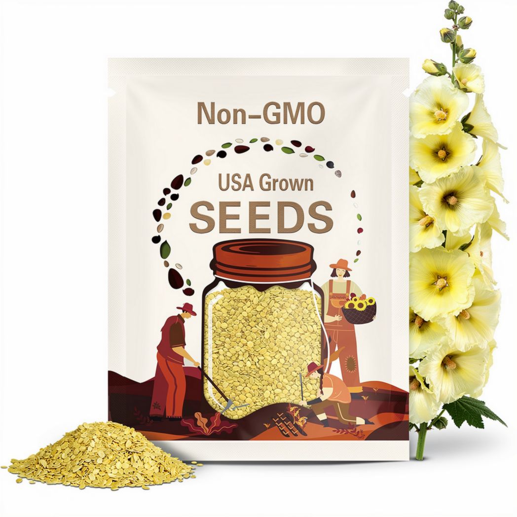 light yellow hollyhock seeds