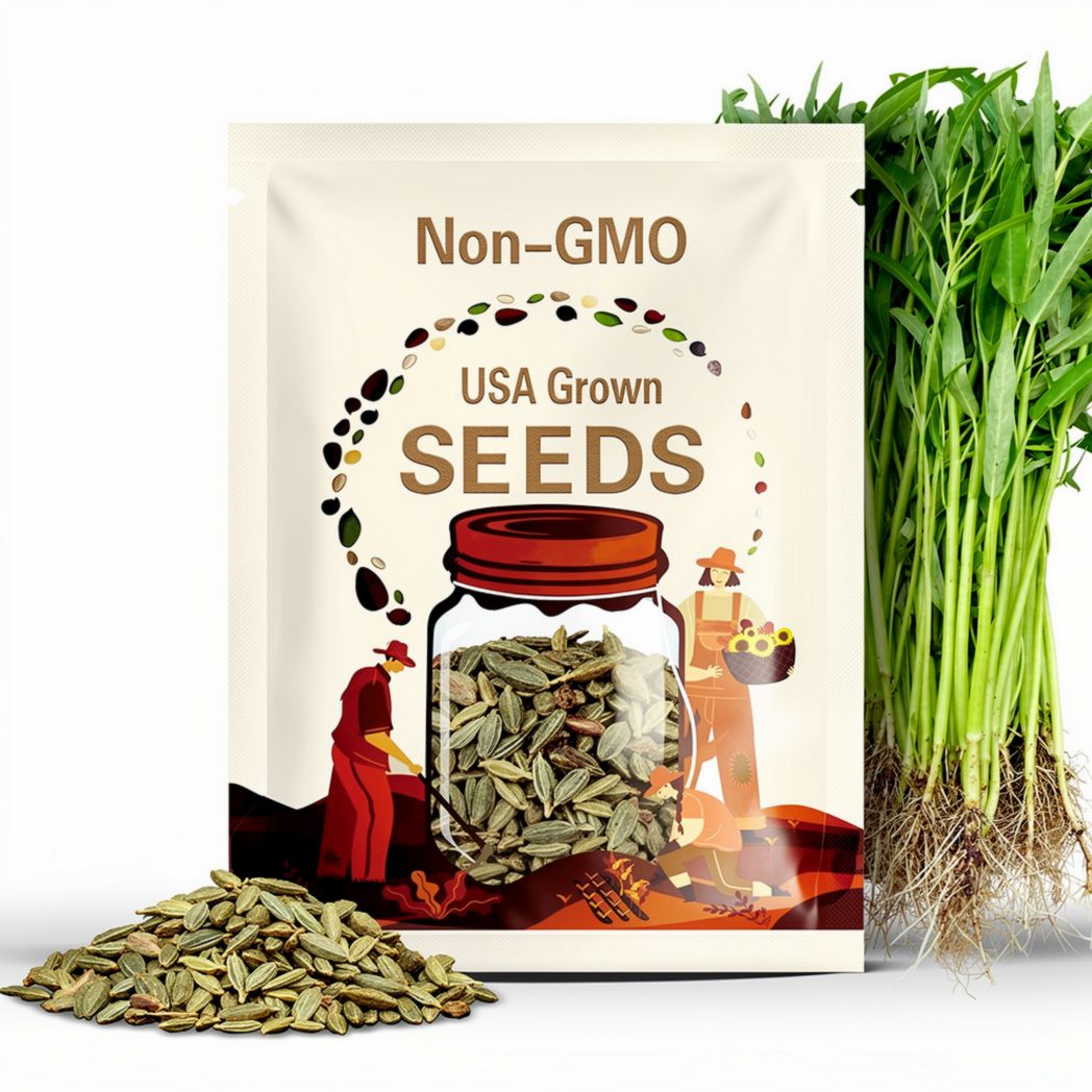 20+ Ong Choy Seeds - Rau Muong La TrE - Kong Xin CAI - Water Spinach Seeds - Organic, Non GMO, 99% Germination Rate - Made in USA