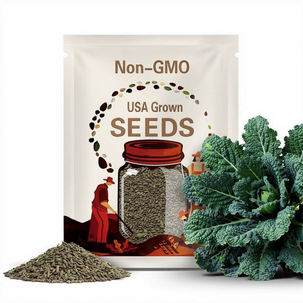 Portuguese Kale 200 Seeds, Tronchuda Beira, Open Pollinated Non GMO, Sea Kale, couve galega, Galician kale,  Beira Kale, Braganza cabbage