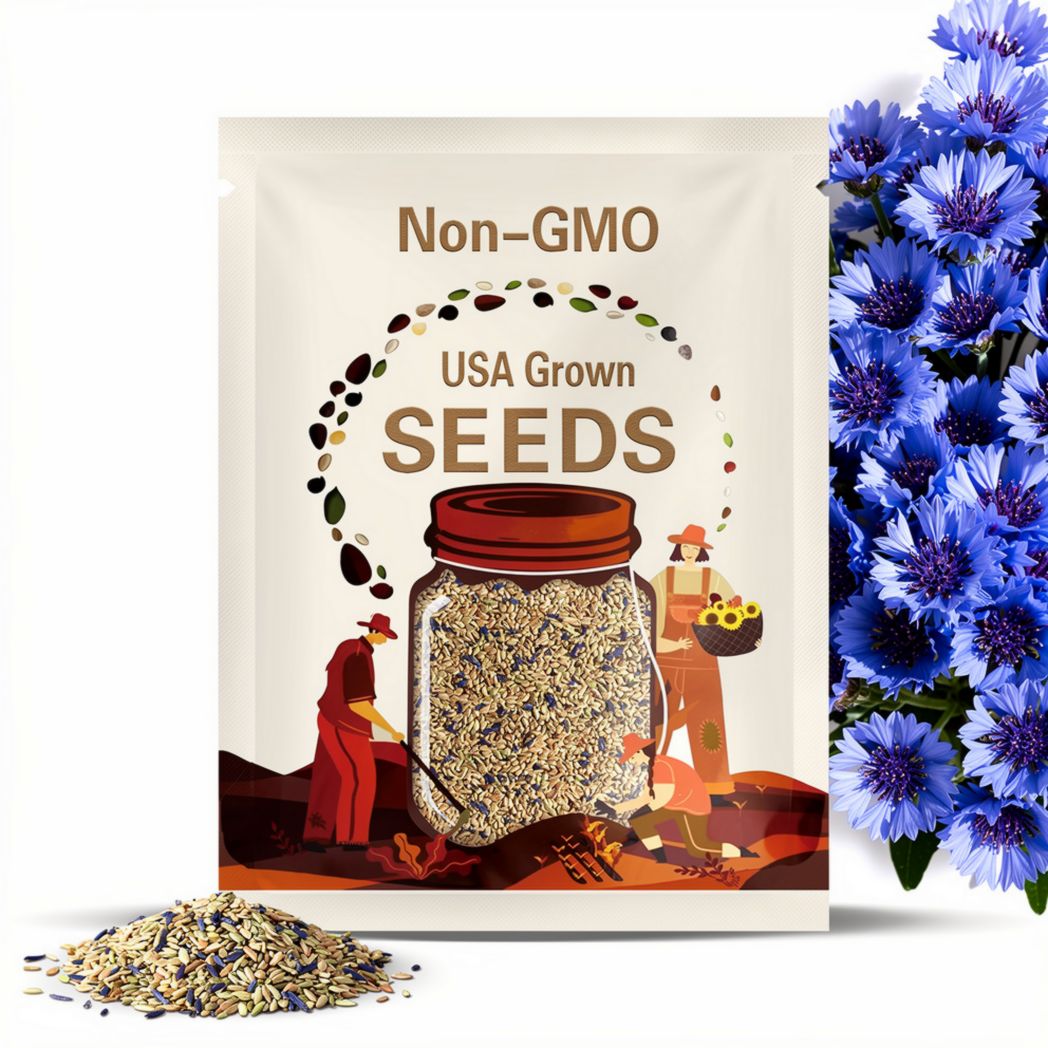 30+ Blue Corn Flowers Bachelor's Buttons Wildflower Seed Culinary Herb Dye
