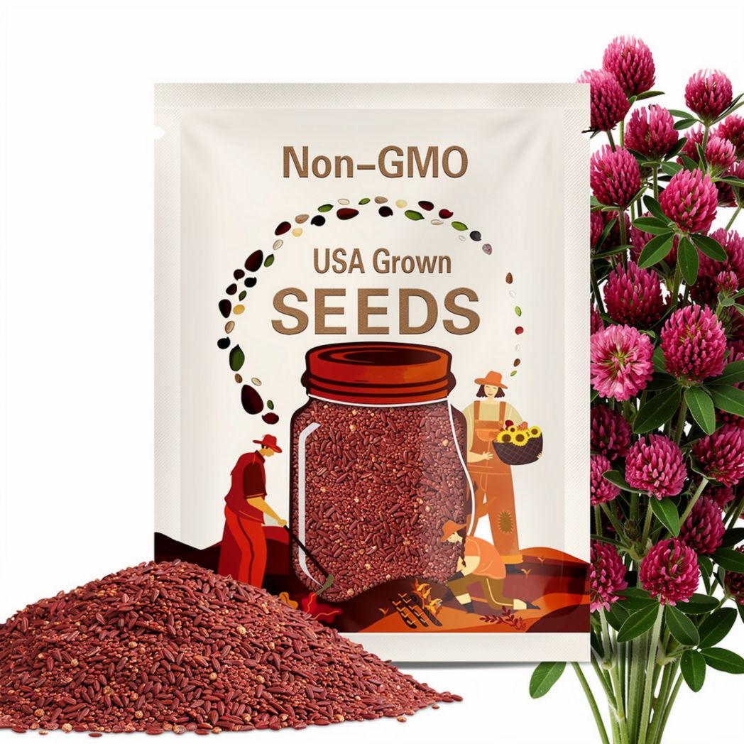 Crimson Clover Heirloom Seeds - Microgreens, Cover Crop, Open Pollinated, Non-GMO